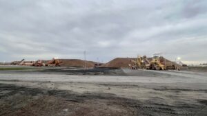 All four beet piles in the northern yard in North Dakota