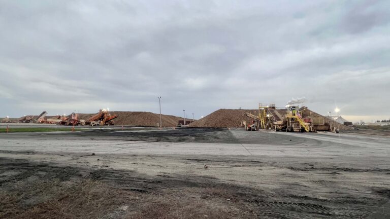 All four beet piles in the northern yard in North Dakota