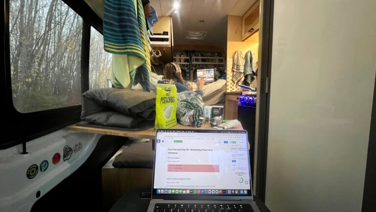 Blogging from inside a converted campervan.