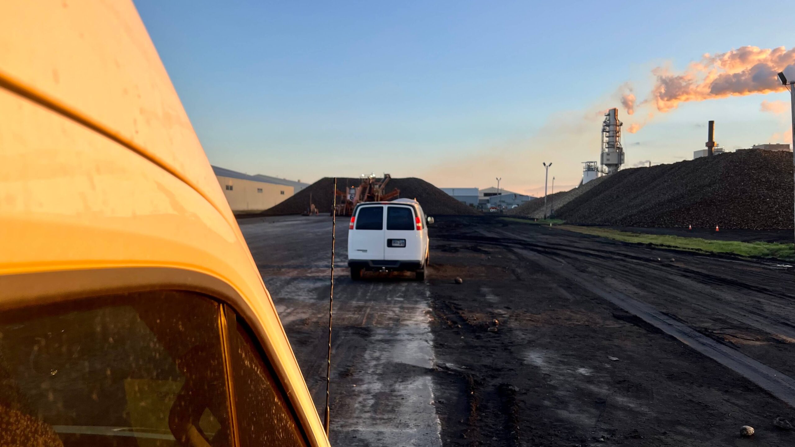 The beet pile from our break in the van