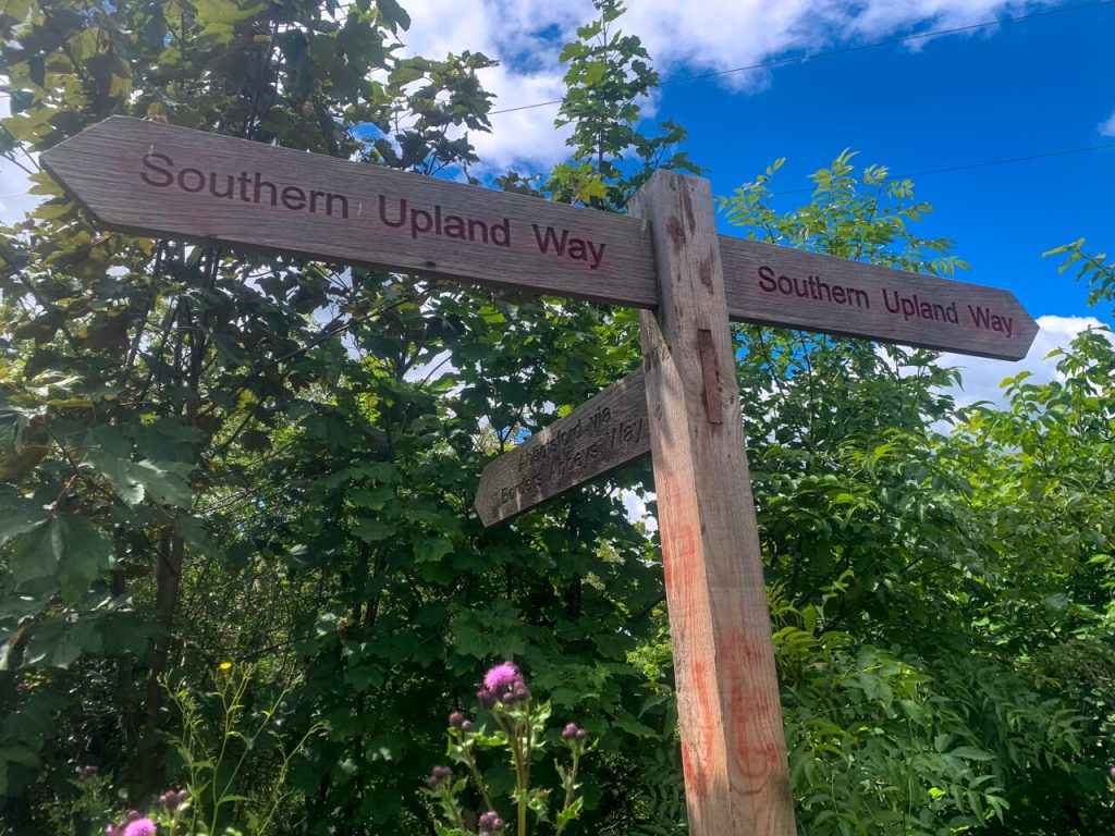 Southern Upland Way trail marker in Scotland