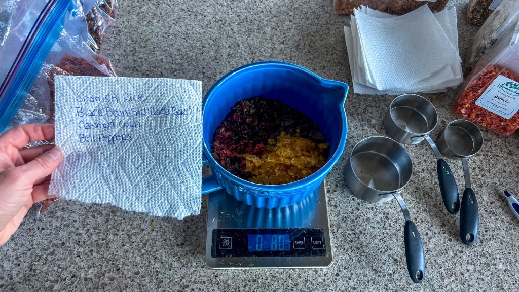 Dehydrated Spanish Rice in a 2-person backpacking meal.