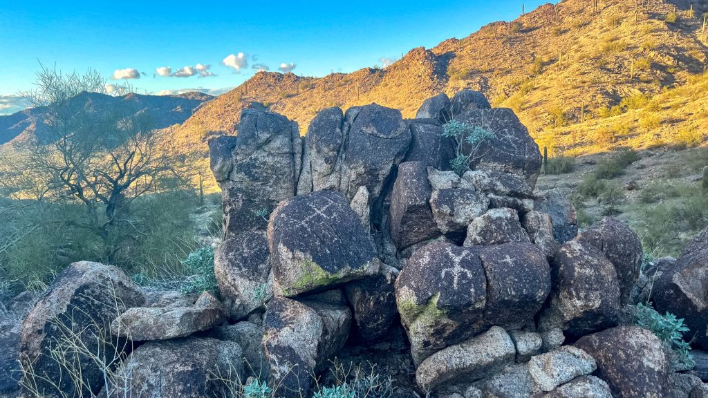 Petroglyphs off-trail near an unnamed pass.