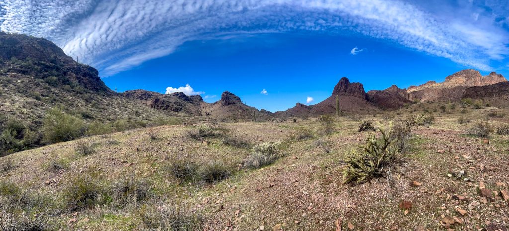 Panorama view of desert wilderness in Arizona.
