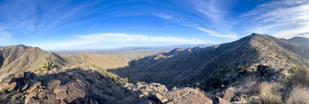 An Arizona trail-less ridge line with expansive views.