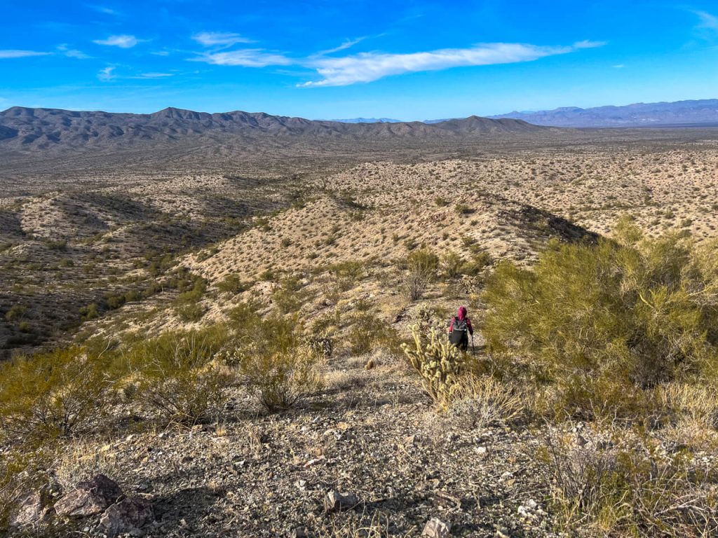 Expansive desert views.