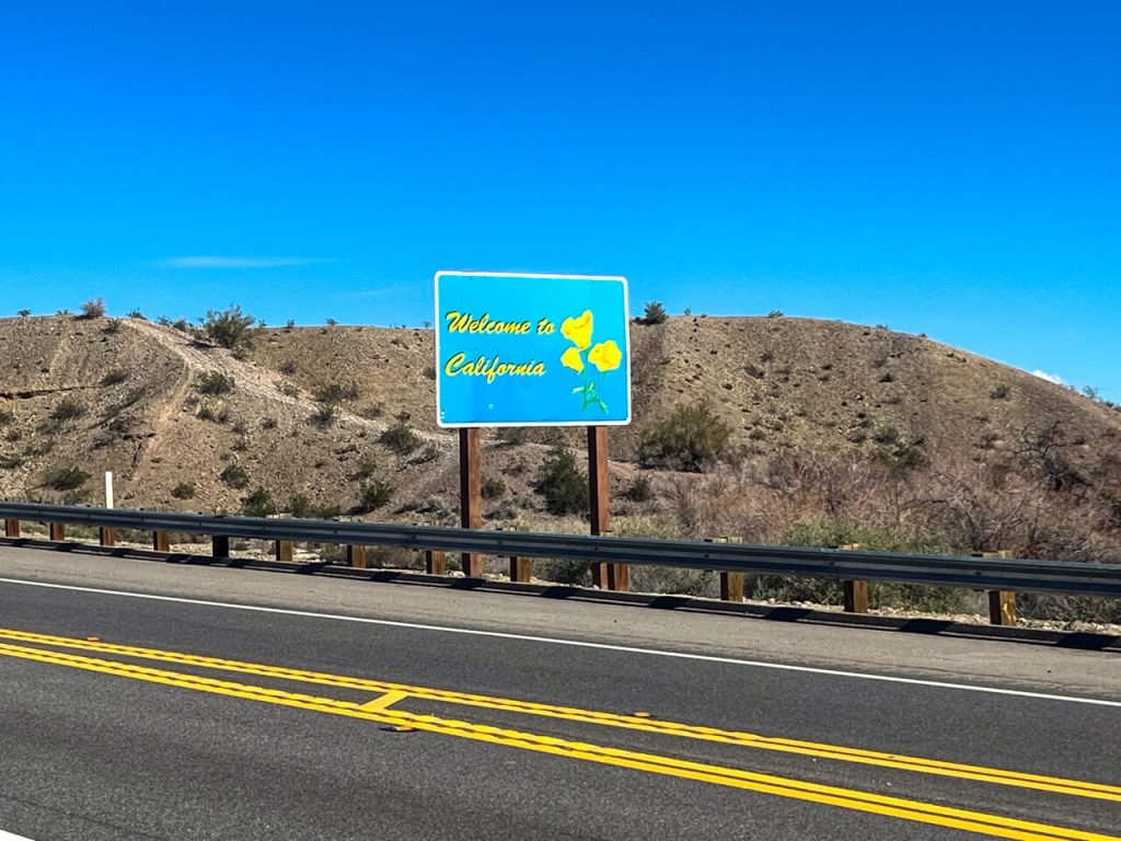 Crossing the Colorado River into California!