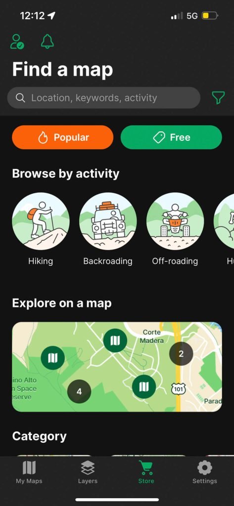 Avenza Maps "find a map" feature.