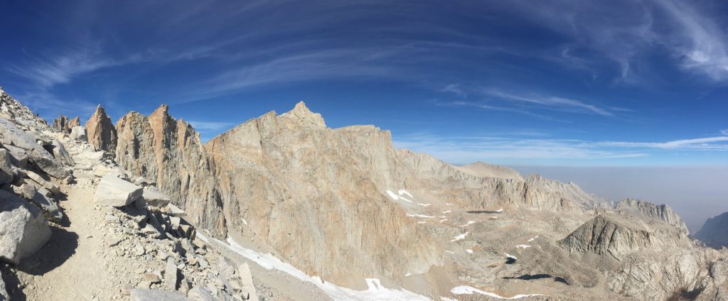 Climbing up Mt. Whitney to via Whitney Portal.