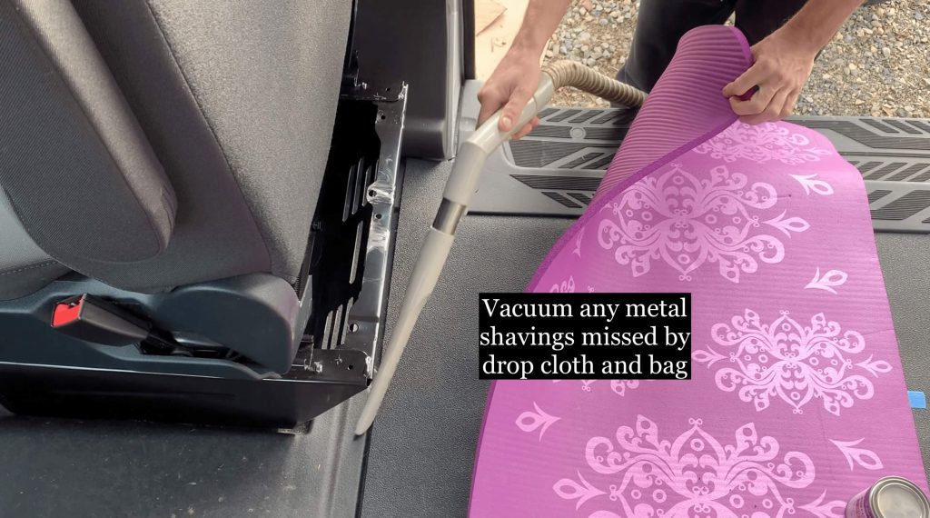 Always vacuum up the metal shavings.