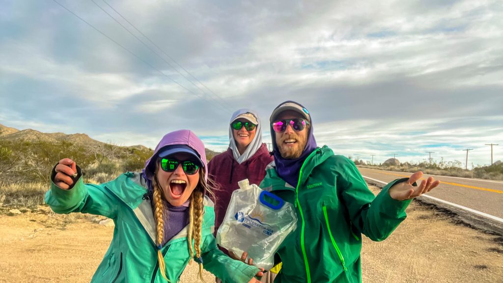 Snapper comes to give Veggie and Karma Trail Magic on the Desert Winter Thru-Hike