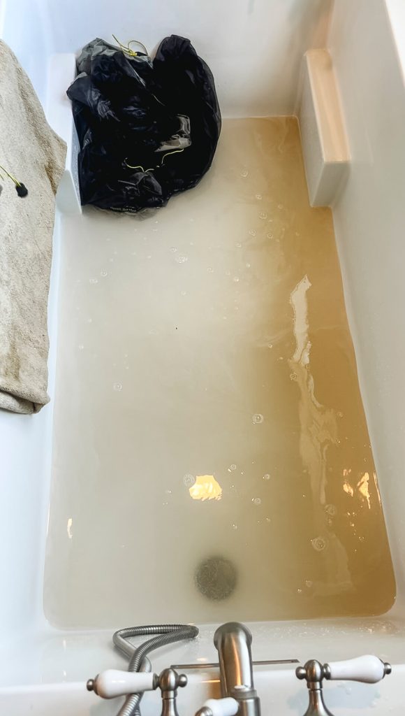 When washing backpacking gear, you're tub water will likely turn brown.