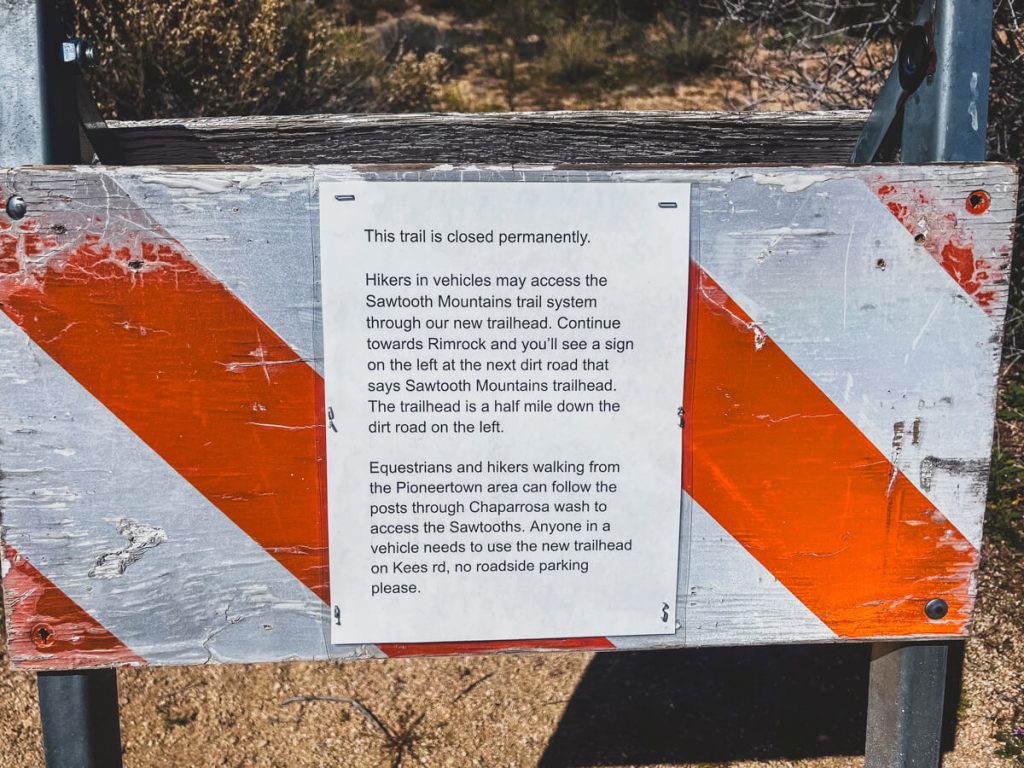 Pioneertown Mountain Preserve had re-routes in place.