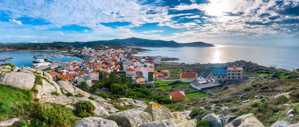 Panorama of Mux&iacute;a, Spain from the hilltop trail viewpoint.