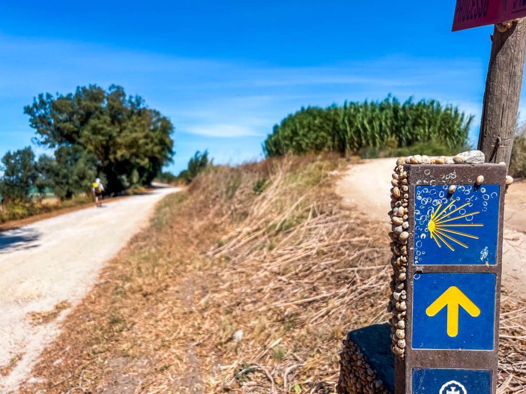 Camino markers on the Portuguese Camino.