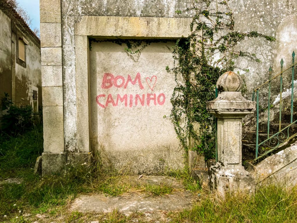 Bom Caminho in Portuguese on the Portuguese Camino.