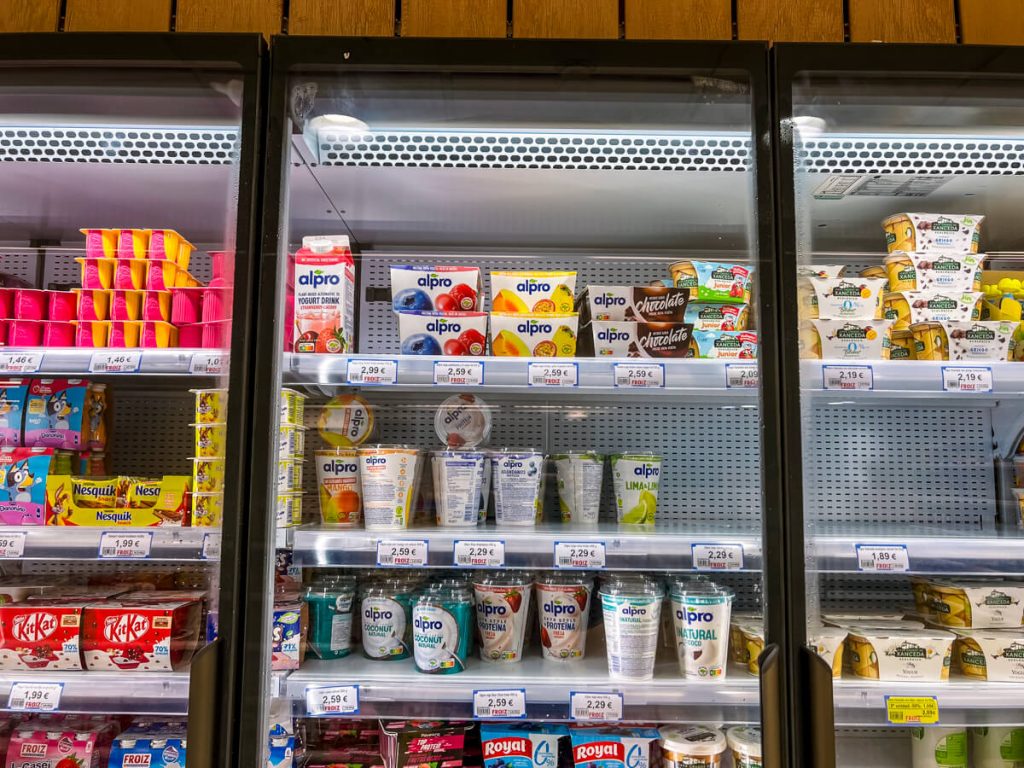 Vegan yogurt options on the Camino de Santiago.