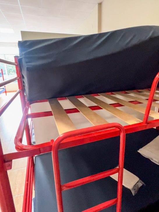 Many metal bed frames can still have wood bed slats.  Be sure to check them for tiny black dots or bed bugs themselves.