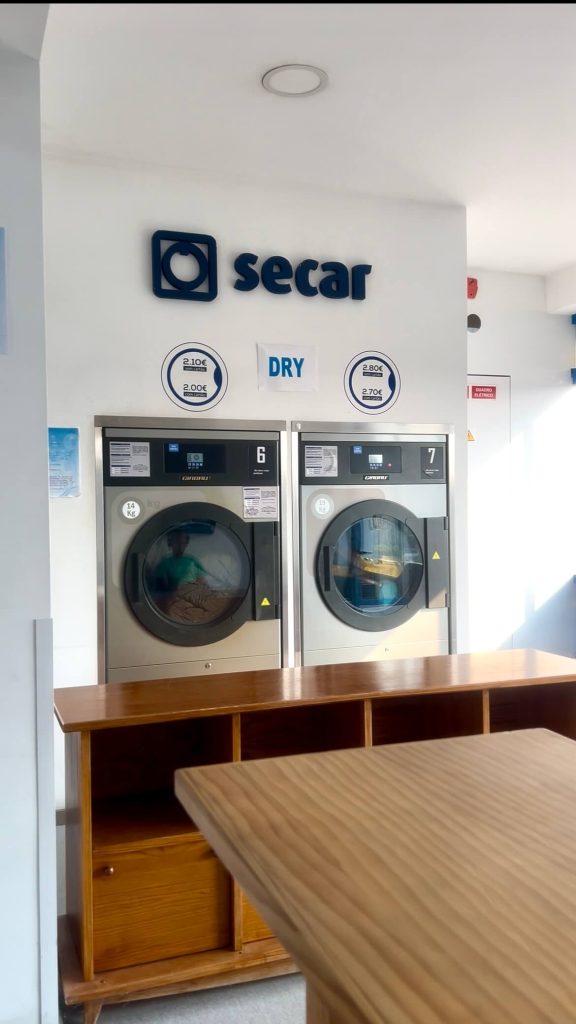 Self-serve dryer on the the Portuguese Camino. We used the dryer heat above 50 degrees C to kill bed bugs