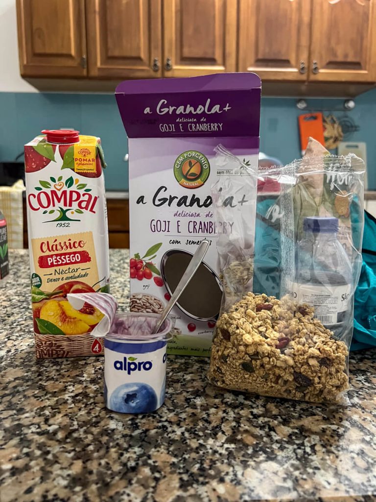 Grocery store hall food on the Camino haul for breakfast.