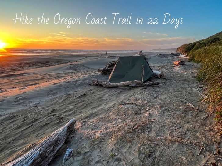 Oregon Coast Trail Camping options for 22 days include beautiful campsites on the beach.
