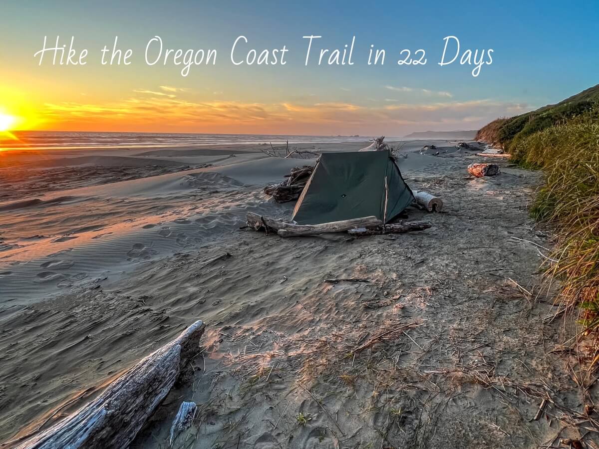 Oregon Coast Trail Camping options for 22 days include beautiful campsites on the beach.