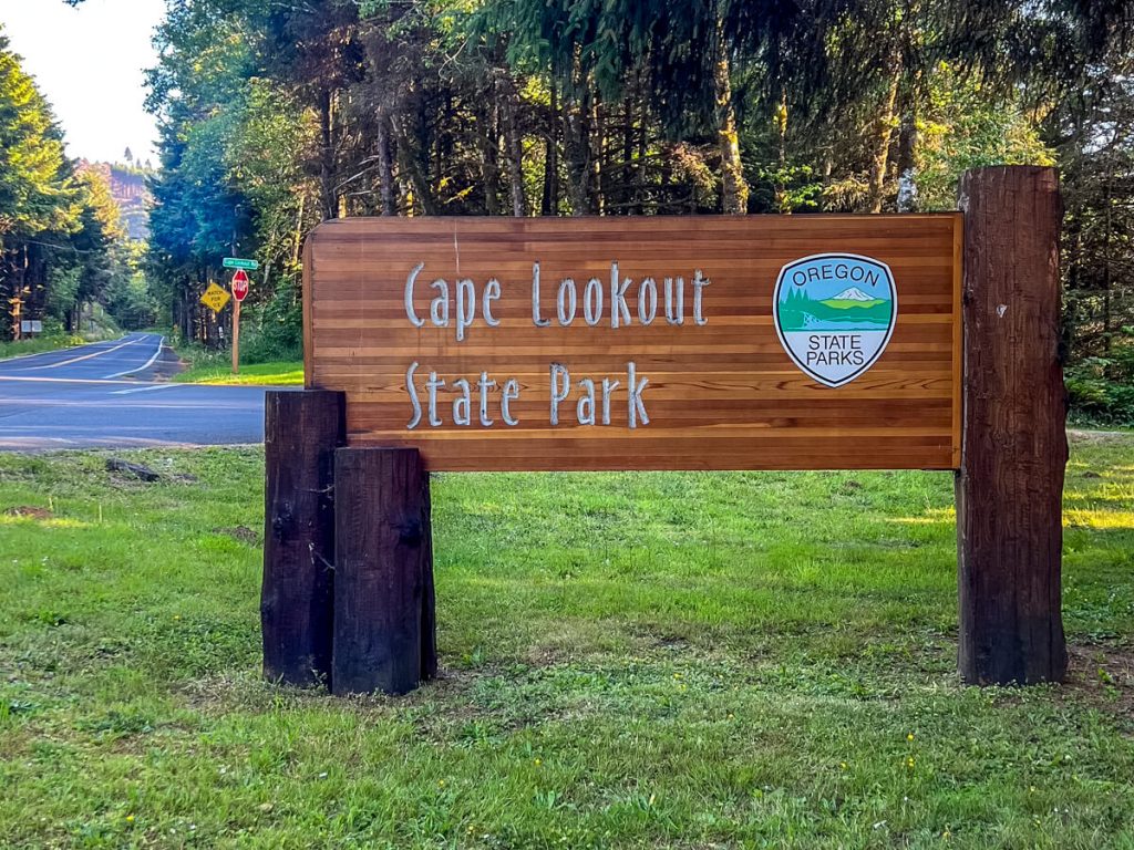 Cape Lookout State Park welcome sign.